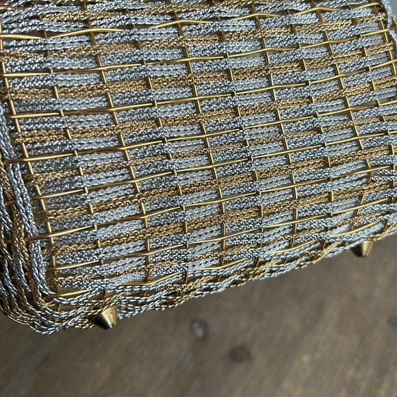 KORET Woven Golden and Silver Metallic Top Handle Handbag Vintage 60’s - Picture 11 of 15